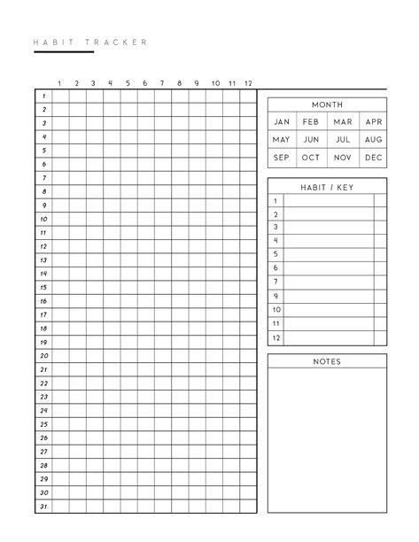 Free Printable Habit Tracker PDF - World of Printables 2023 Planner Template Goodnotes, Ipad Journal Template, Free Printable Habit Tracker, Bullet Journal Templates, Bullet Journal Template, Rutinitas Harian, Tenk Positivt, World Of Printables, Printable Habit Tracker