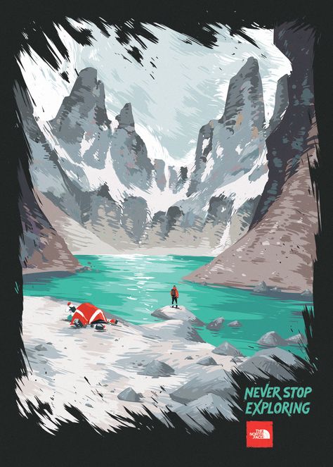 The North Face: Never Stop Exploring on Behance Face Collage, Funny Christmas Tshirts, North Face Shirts, Skate Art, Face Illustration, Ad Art, Face Men, Never Stop Exploring, Face Design