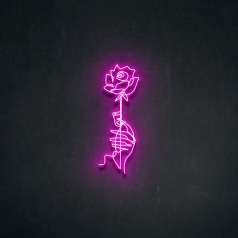 'Rose' Neon Sign – Neon Beach Pink Neon Wallpaper, Neon Beach, Cool Neon Signs, Pink Neon Sign, Neon Rose, Neon Quotes, Neon Wall Art, Neon Backgrounds, Neon Logo