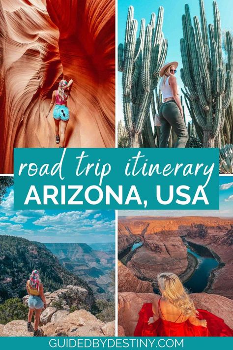 This epic 7-day Arizona road trip itinerary starts in Phoenix and goes all the way up to Page. It includes the best things to do in Sedona, the best things to do in Phoenix, the best things to do in Flagstaff, visiting the Grand Canyon, Antelope Canyon, Sedona wineries and more! This is one of the best road trips out west. It's also a great fall road trip itinerary. Road Trip From Phoenix To Grand Canyon, 1 Week Arizona Itinerary, Sedona And Grand Canyon Itinerary, Arizona Trip Itinerary, Arizona Itinerary Road Trips, Phoenix To Grand Canyon Road Trip, Phoenix To Sedona Road Trip, Phoenix Arizona Itinerary, Arizona Road Trip Itinerary