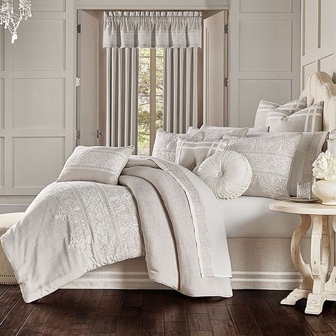 Queen Street Leanna 4-pc. Damask + Scroll Heavyweight Embroidered Comforter Set, Color: Beige - JCPenney