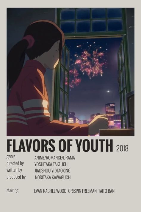 Flavors of youth, flavors of youth netflix, flavors of youth poster, anime poster, anime minimalist poster Anime Show List, Netflix Anime Movies, Anime Movies Poster, Flavours Of Youth, Best Anime Romance, Flavors Of Youth, Anime Movie Poster, Art Of Anime, Anime Watchlist