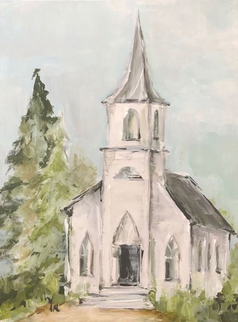 Landscape | artist Church Paintings Ideas, Watercolor Church Paintings, Church Paintings On Wood, Paintings Of Churches, Watercolor Paintings On Canvas, Painting Ideas On Canvas Landscapes, Christian Painting, Abstract Painting Acrylic Modern, Church Painting