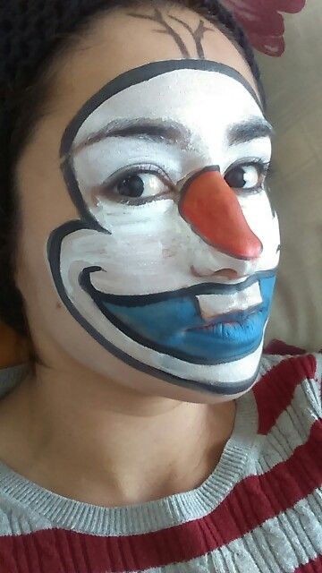 Face Painting Disney Characters, Smurf Face Paint, Lightning Mcqueen Face Paint, Olaf Face Paint, Wednesday Sleepover, Pre Shower Makeup Ideas Funny, Preshower Makeup Ideas, Funny Makeup Ideas, Ugly Makeup Looks