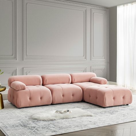Description: 【Spacious Furniture】Sturdy solid wood frame, soft teddy fabric, filled with high-density sponge,button tufted design, making this sectional sofa beautiful and comfort, it can be perfectly matched with your apartment, house or conference room… Orange Sectional, Shaped Couch, Black Sectional, Tufted Design, Teddy Fabric, L Shaped Couch, Apartment House, Soft Teddy, Modular Sectional Sofa