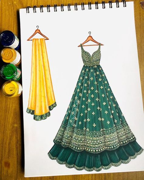 Croquis, Shalwar Kameez Illustration, Indian Aesthetic Illustration, Painting On Dresses Design, Fashion Design Collection Drawing, Faishon Designing Dress, Lehenga Design Sketch, Anarkali Dress Illustration, Indian Dress Sketch