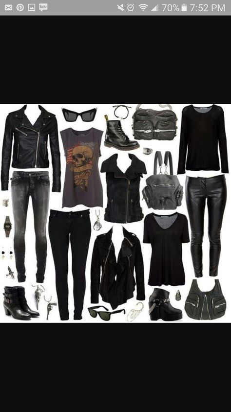 Perfect rocker mom winter capsule wardrobe love it Edgy Cool Outfits, Women Rock Outfits, Grunge Capsule Wardrobe, Rock Style Girl, Grunge Inspired Outfits, Rock Chick Style Over 40, Rock Outfits For Women, Dark Winter Outfits, Punk Wardrobe