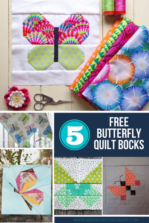 Patchwork, Sewing With Scraps, Butterfly Quilt Pattern, Bee Quilt, Free Paper Piecing Patterns, Patchwork Quilting Designs, Spring Sewing, Butterfly Tutorial, Paper Pieced Quilt Patterns