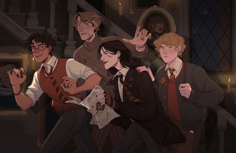 James Remus Sirius, Remus Sirius And James, The Marauders Wallpaper Laptop, James Sirius Potter Fanart, The Prank Marauders Fanart, James And Sirius Friendship, Marauders Bracelet, Marauders Wallpaper Laptop, Marauders Halloween