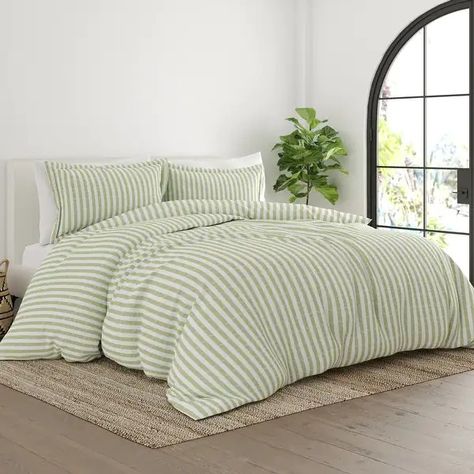 Soft Essentials Rugged Stripes Ultra Soft Oversized 3-piece Duvet Cover Set - On Sale - Bed Bath & Beyond - 24202861 Stripped Comforter, Cozy Coastal Bedroom, Elegant Duvet Covers, Patterned Duvet, Best Duvet Covers, Queen Size Duvet Covers, Affordable Bedding, Striped Duvet, Striped Duvet Covers