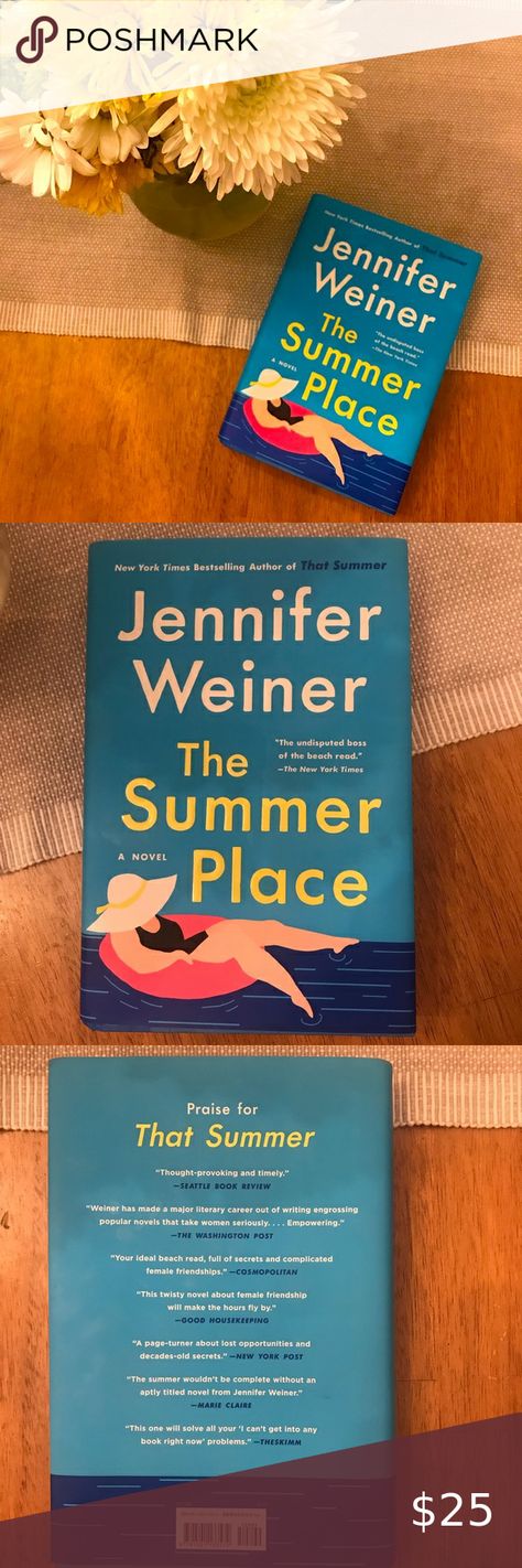 Beach Read! Jennifer Weiner The Summer Place hardcover book Writing, Beach Read, Beach Reading, The Washington Post, Hardcover Book, The New York Times, Book Review, Thought Provoking, Bestselling Author