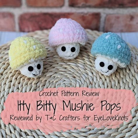 Itty Bitty Mushie Pop - Crochet Pattern Review - EyeLoveKnots Amigurumi Patterns, Crochet Mushy Pop, Mushy Pop Crochet Pattern Free, Mushie Pop Crochet Pattern Free, Bernat Baby Blanket Yarn, Bernat Baby Blanket, Bernat Blanket Yarn, Crochet Animals Free Patterns, Plastic Canvas Patterns Free