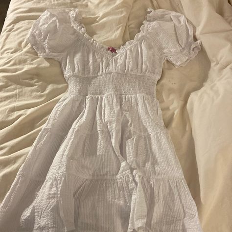 Nwot Perfect Condition! Kawaii, Cute School Dance Dresses Middle School, White Coquette Dress, Coquette White Dress, Dance Dresses Middle School, Morute Outfits, Off The Shoulder Outfit, Milk Maid Dress, White Doll Dress