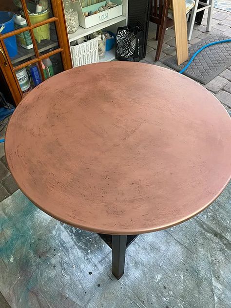 Gold Leaf Table Top, Round Copper Dining Table, Table Top Redo, Copper Dining Table, Copper Tables, Copper Bar Top, Copper Table Top, Copper Side Table, Copper Coffee Table