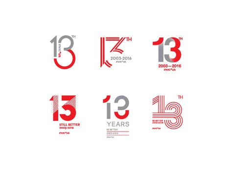 Invictus 13th Anniversary Logo by Muhammad Isya | Dribbble | Dribbble Letter And Number Logo, 30 Anniversary Logo, Anniversary Logo Design, Universe Logo, Numbers Typography, 100 Logo, 50% Logo, 10 Logo, 13th Anniversary