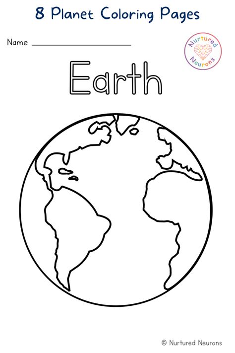 Patchwork, Earth Coloring Page, Planets Coloring, Earth Coloring Pages, Planets Activities, Moon And Earth, Planet Coloring Pages, Kindergarten Drawing, Planet Drawing