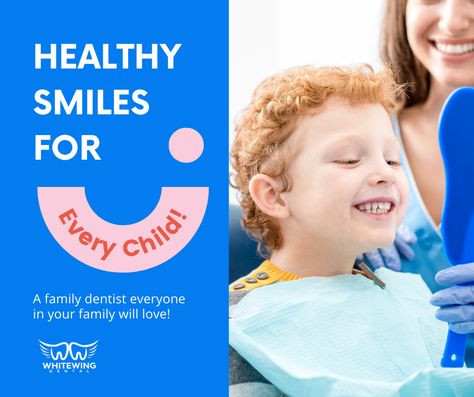 Dental Ads, Family Dental Care, Photoshop Course, White Wing, Kids Dentist, Sedation Dentistry, Dental Kids, Family Dentist, Family Dental