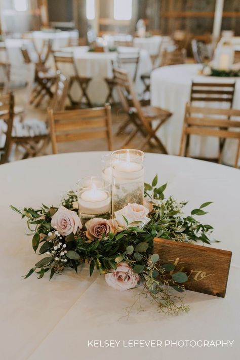 Greenery Wedding Centerpieces, Floating Candle Centerpieces, Greenery Centerpiece, Simple Wedding Centerpieces, Candle Wedding Centerpieces, Reception Photos, Wedding Floral Centerpieces, Reception Hall, Flower Centerpieces Wedding