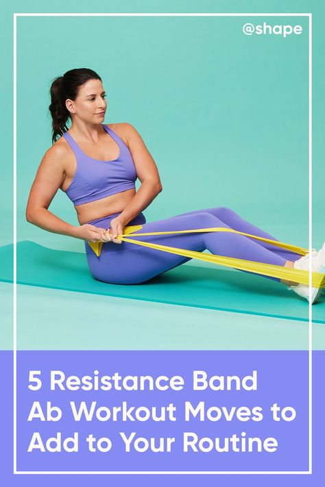 Sculpt your core anywhere with these resistance band ab workout moves. No fancy equipment is required to rock these ab exercises with band; just grab a band and get started with these abdominal resistance band core exercises. #abworkouts #bestabworkouts #core #coreexercises Resistance Bands For Abs Ab Workouts, Resistance Band For Stomach, Resistance Band Ab Workout Ab Exercises, Resistant Band Workouts Abs Ab Exercises, Seated Resistance Band Workout, Stretch Bands Exercises, Resistance Band Exercises For Core Ab Workouts, Resistance Band Training Workouts, Standing Ab Workout Resistance Band