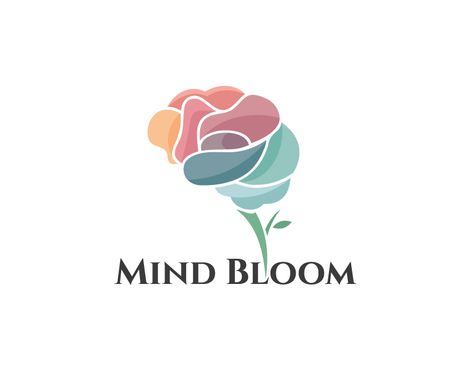 Mind bloom readymade logo design on Behance Mindfulness Logo Design, Psikologi Logo, Mind Logo Design, Mindfulness Logo, Brain Logo Design, Psychologist Logo, Mind Logo, Logo Design Women, Life Coach Logo