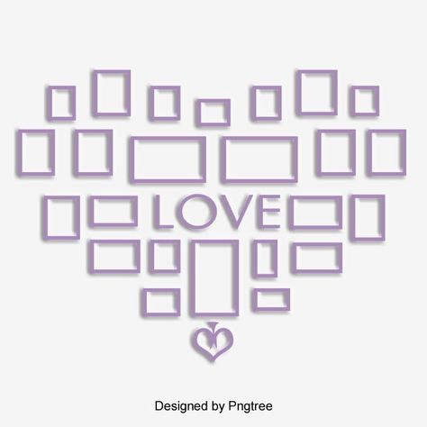 Heart Shape Wall Decor, Love Frames Background Instagram, Heart Shape Frame, Heart Shaped Photo Collage, Edit Photo Frame, Happy Birthday Clip Art, Love Frame, Heart Photo Collage, Frame Wall Collage