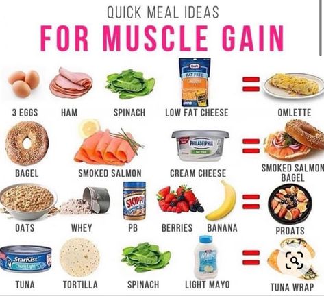 Muscle Gain Meal Plan, Quick Meal Ideas, Healthy Weight Gain Foods, Protein Meal Plan, Food To Gain Muscle, Weight Gain Diet, Healthy High Protein Meals, Weight Gain Meals, Pasti Sani