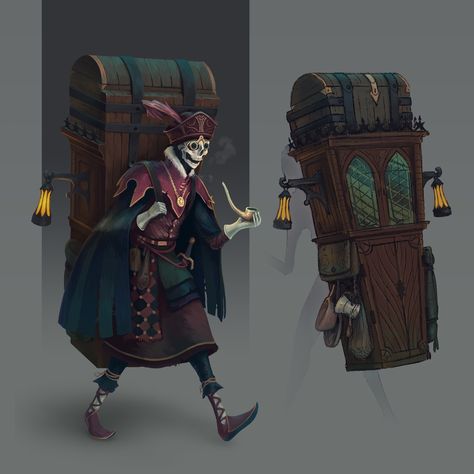 ArtStation - Undead Traveling-merchant [Character Design Challenge], Erik Tassinari Circus Dnd, Dnd Dungeon, Character Design Challenge, 다크 판타지, Vampire Knight, Dungeons And Dragons Characters, Dnd Art, Plague Doctor, Dungeons And Dragons Homebrew