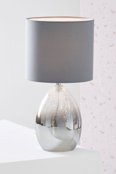Bedroom Side Table Lamps, Bedside Lamps Ideas, Ombre Table, Silver Lamp, Grey Lamp, Touch Table Lamps, Table Lamps Living Room, Lamps Bedroom, Touch Table