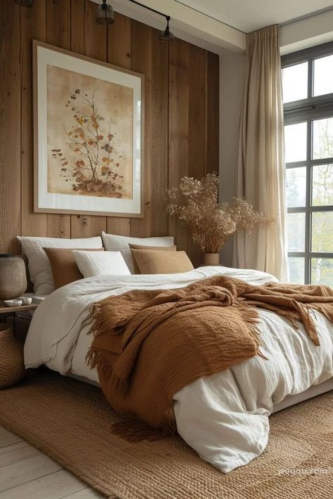 With the right men's bedroom ideas, you can transform your room into a space that you love spending time in. Warm Apartment Aesthetic, Warm Bedroom Ideas, Cozy Window Seat, Cozy Bedroom Ideas, Personalized Gallery Wall, Couch Bedroom, Warm Bedroom, Rustic Bedroom Decor, Mens Bedroom