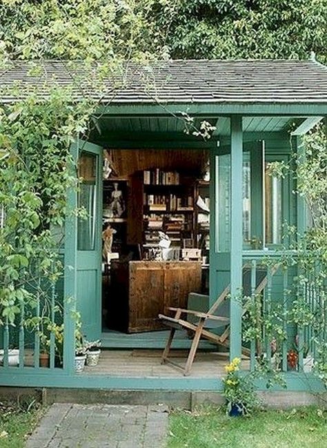 book nook shed | Ideas for the House | Pinterest | Shed Design ... Shed Office, Interior Boho, Storage Sheds, Casa Exterior, Backyard Shed, She Sheds, Garden Studio, Book Nook, Garden Office