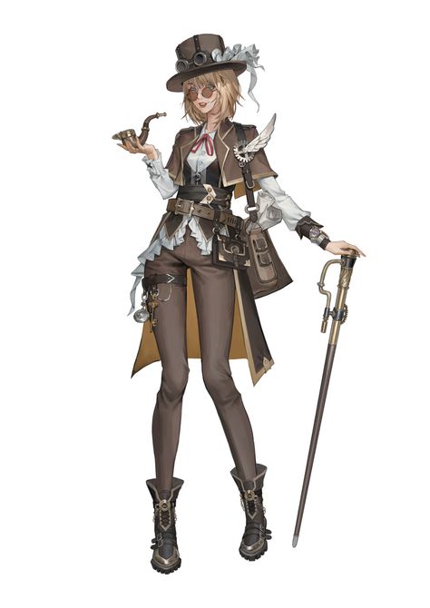 ArtStation - Steampunk Detective Steam Punk Character Design, Steampunk Detective, Steampunk Character Art, Steampunk Character Design, Punk Character Design, Steampunk Outfits Women, Punk Character, Steampunk Anime, Detective Outfit