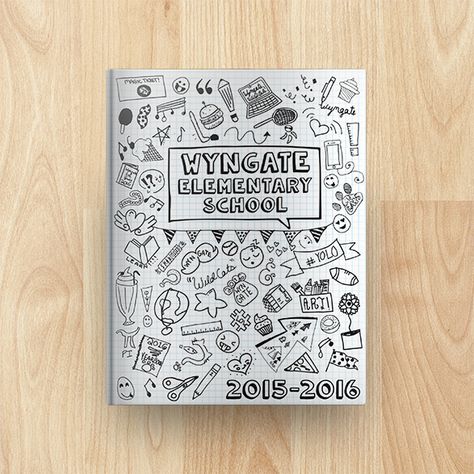 Wyngate Elementary School Yearbook Cover 2015-2016                              …                                                                                                                                                                                 More Yearbook Themes Elementary School, Doodle Yearbook Theme, Yearbook Cover Ideas Elementary, Elementary Yearbook Ideas Layout, Elementary Yearbook Ideas Cover, Elementary School Yearbook Ideas, Elementary Yearbook Themes, Cool Yearbook Covers, Elementary School Yearbook Cover Ideas