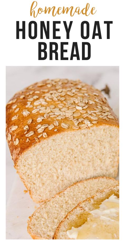 Soft Honey Oat Bread, Honey Oats Bread, Honey Oat Bread Recipe, Oat Flour Bread, Recipes With Oats, Honey Bread Recipe, Oat Bread Recipe, Oatmeal Bread Recipe, Happy Money Saver