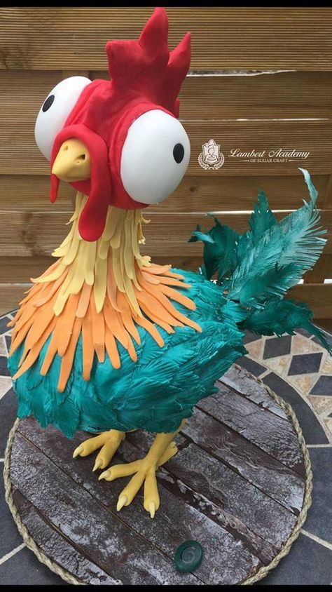 10 Magical Disney Cakes That'll Blow Your Mind Awesome Cakes Creative, Chicken Theme Cake, 3d Cakes Ideas, Chicken Cake Design, Chicken Cakes, Super Torte, Disney Themed Cakes, Chicken Cake, Cakes To Make