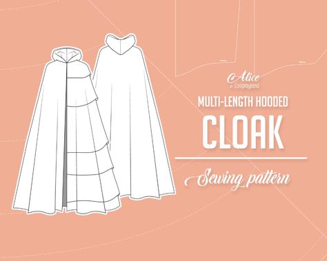 Different types of capes and cloaks | Alice in Cosplayland Types Of Capes, Larp Costume Diy, Cloak Sewing Pattern, Hooded Cloak Pattern, Cape Coat Pattern, Cloak Pattern, Cape Pattern Sewing, Wedding Cloak, Hood Pattern