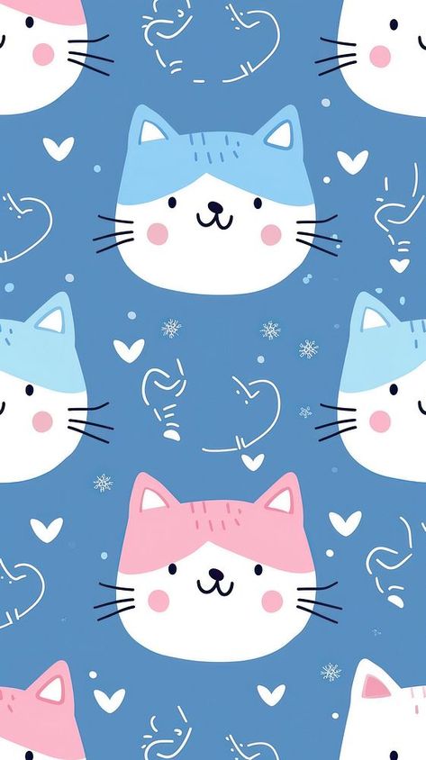 Kitty seamless pattern backgrounds kitten. | premium image by rawpixel.com / Miiruuku Backgrounds Texture, Cats Cartoon, Cats Wallpaper, Pink Animals, Tumblr Wallpaper, Cat Wallpaper, Cartoon Cat, Mobile Wallpaper, Background Patterns