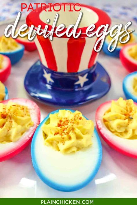 Patriotic Snacks, Cracked Out, Peeling Hard Boiled Eggs, Plain Chicken, 4th Of July Desserts, Fourth Of July Food, Weekly Meal Plan, Dry Mustard, Easy Appetizer Recipes