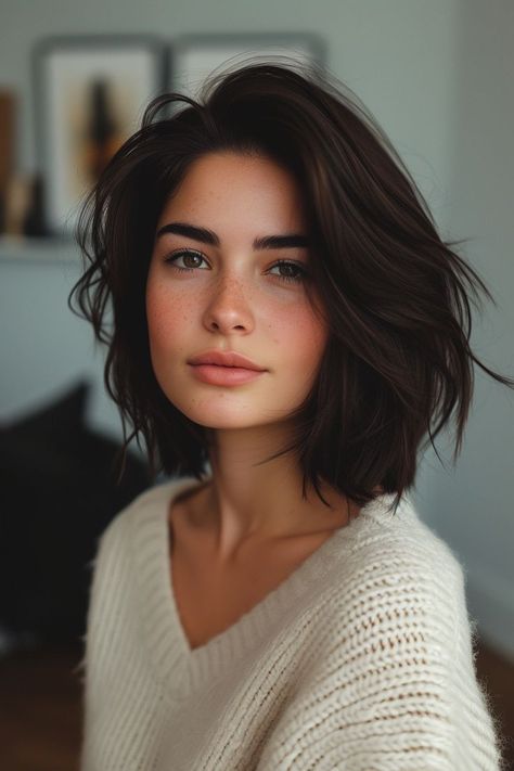 Embrace easy maintenance with 19 short wavy bob hairstyles for 2024. Perfect for the woman on the go who doesn't want to compromise on style. Short Haircuts Wavy Hair, Kort Bob, Wavy Bob Haircuts, Thick Wavy Hair, Hairstyle Names, Hair Inspiration Short, Wavy Bob Hairstyles, Haircuts For Wavy Hair, Elegant Updo