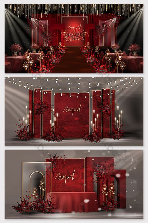 Chinese Themed Wedding, Gold Theme Wedding, Red Party Themes, Red Gold Wedding, Red Wedding Decorations, Red Wedding Theme, Red Backdrop, Dream Wedding Decorations, Gold Backdrop