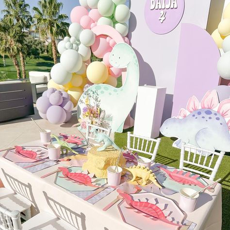 ROAR Daija is 4! 🦖💜💛💓 It was a Rawr-some birthday bash for the birthday girl and all her dino explorer friends! Design + Styling:… | Instagram Sparkle And Roar Party, Friends Design, Sign Letters, Dino Birthday Party, Dino Birthday, Dino Party, Ball Pit, Bounce House, Girl Party