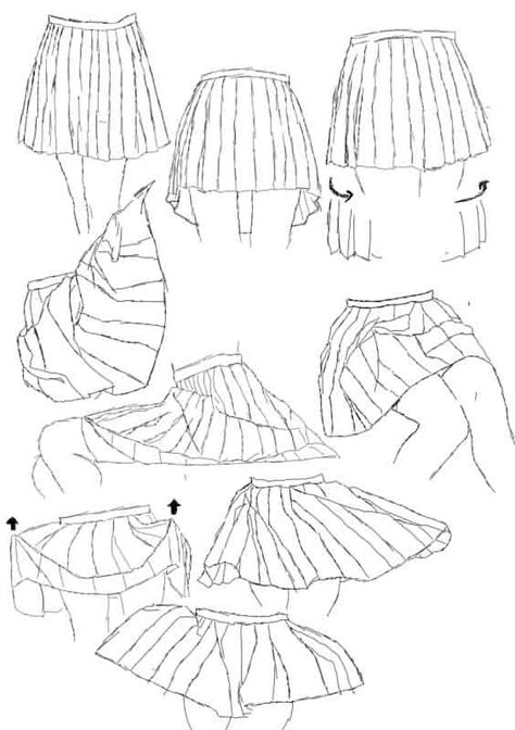 Croquis, Anime Character Sitting In A Chair, Dress Sitting Reference Drawing, Skirt Outfits Sketch, School Skirt Drawing, How To Draw A Skirt Sitting Down, Anime Female Sitting Poses, Skirt Side View Drawing, Flowing Dress Drawing