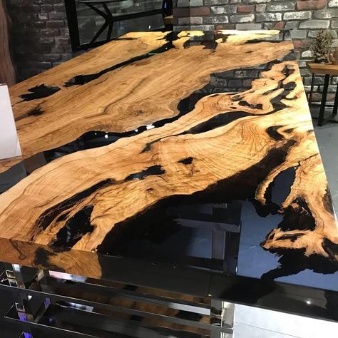 Custom to Order Olive Table Top Black Resin Epoxy Desk - Etsy Bosnia and Herzegovina Epoxy Desk, Diy Resin Table, Live Edge Desk, Resin Table Top, Diy Table Top, Resin River Table, Luxury Furniture Sofa, Epoxy Table Top, Timber Table