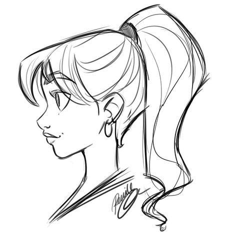 Only had a few minutes but wanted to do a quick post. Now off to dinner and a movie with the girls! #itsfriday #girlsinanimation #drawing… Drawing Hair, Drawing Faces, Side View Drawing, Side Face, Profile Drawing, 얼굴 그리기, Girl Drawing Sketches, Drawing Cartoon, Cartoon Girl