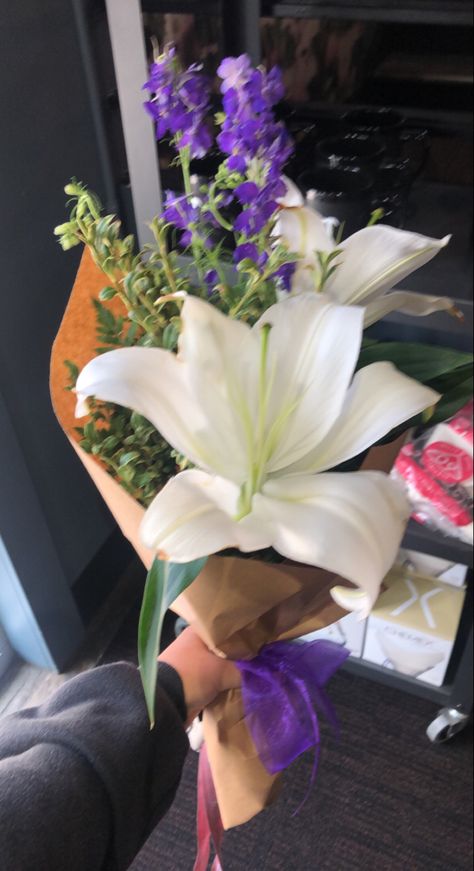 Nature, Lilly Flower Bouquet White Lilies, Lily And Lavender Bouquet, Small Lily Bouquet, Flower Bouquet Lilies, Purple Lily Bouquet, Lily Prom Bouquet, Stargazer Lilly Bouquet, Lily Bouquet Gift