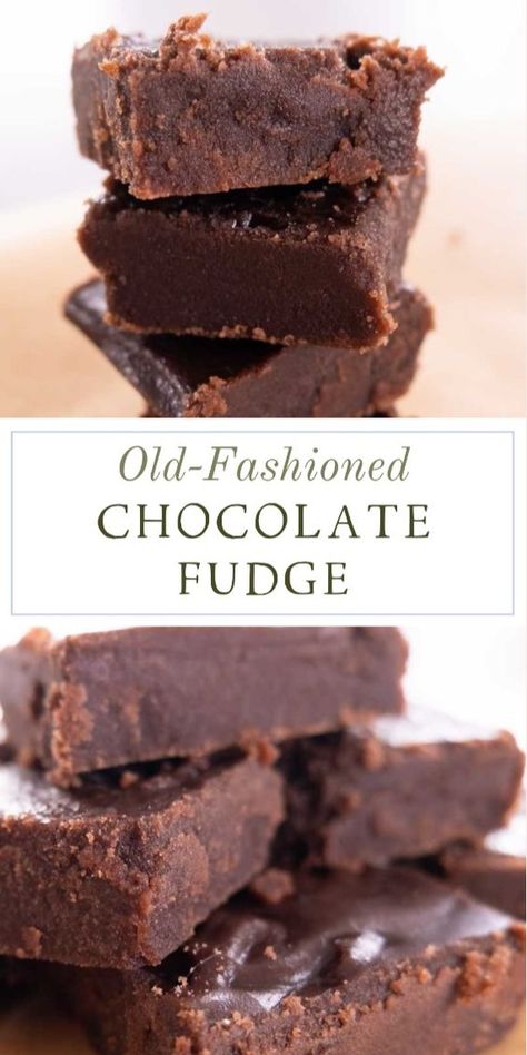 Grandma’s old-fashioned fudge recipe is a true classic that never goes out of style. This heavenly dessert is not only rich and creamy but also incredibly easy to make, using just five simple ingredients that you probably already have in your pantry. Pie, Old Fashion Chocolate Fudge Recipes, Old Fashioned Fudge Recipe, Simple Chocolate Dessert Recipes, Old Fashioned Fudge Recipes Grandmothers, Easy Pantry Dessert, Hard Chocolate Fudge, Crumbly Fudge Recipe, Old Fashion Recipes