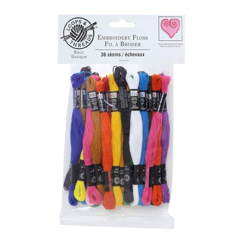 Purchase the Basic Embroidery Floss By Loops & Threads® at Michaels. com. Complete your stitchery kit with this pack of embroidery floss by Loops & Threads. Complete your stitchery kit with this pack of embroidery floss by Loops & Threads. This wonderful assortment of embroidery floss is perfect for craft, home decor and fabric projects. Use these colorful cotton threads to create decorative embroidery patterns or fun bracelets for your friends. Details: 8.75 yd. each 36 skeins of embroidery floss Cotton | Basic Embroidery Floss By Loops & Threads® | 8.75yd | Michaels® Craft Home Decor, Decorative Embroidery, Basic Embroidery, Color Embroidery, Craft Home, Fun Bracelet, Embroidery Shop, Dmc Floss, Buy Fabric