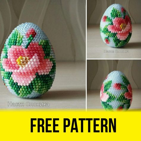 Amigurumi Patterns, Beading Crochet, Loom Beading Patterns, Beaded Eggs, Seed Bead Patterns Free, Beading Design, Beading Designs, Egg Pattern, Crochet Beads