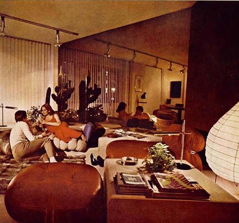 1970s Living Room | When Living Rooms Went Brown: “Earth Toning” of American Homes in ... 1970s Living Room Decor, Chocolate Living Rooms, 1970s Living Room, 70's Aesthetic, Brown Walls Living Room, 70s Living Room, 70s Interior Design, Arte Pulp, Retro Rooms