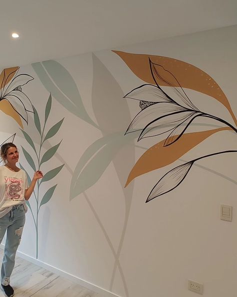 Wallpaintings Ideas Simple, Wallpaintings Ideas, Walls Painting Ideas, Wall Murals Painted Diy, Minimalist Decor Ideas, Interior Wall Colors, Wall Murals Diy, Creative Wall Painting, Diy Wall Painting