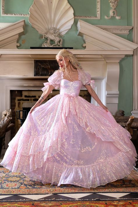 Fairy Tale Dresses & Gowns | Masquerade Dresses | Fanciful Doll London Ball Gown Poses, Princess Aesthetic Dresses, 80s Prom Dress Costume, Princess Dress Aesthetic, Bridgerton Dresses, Ethereal Gown, Pink Princess Dress, Princess Core, Fantasy Princess